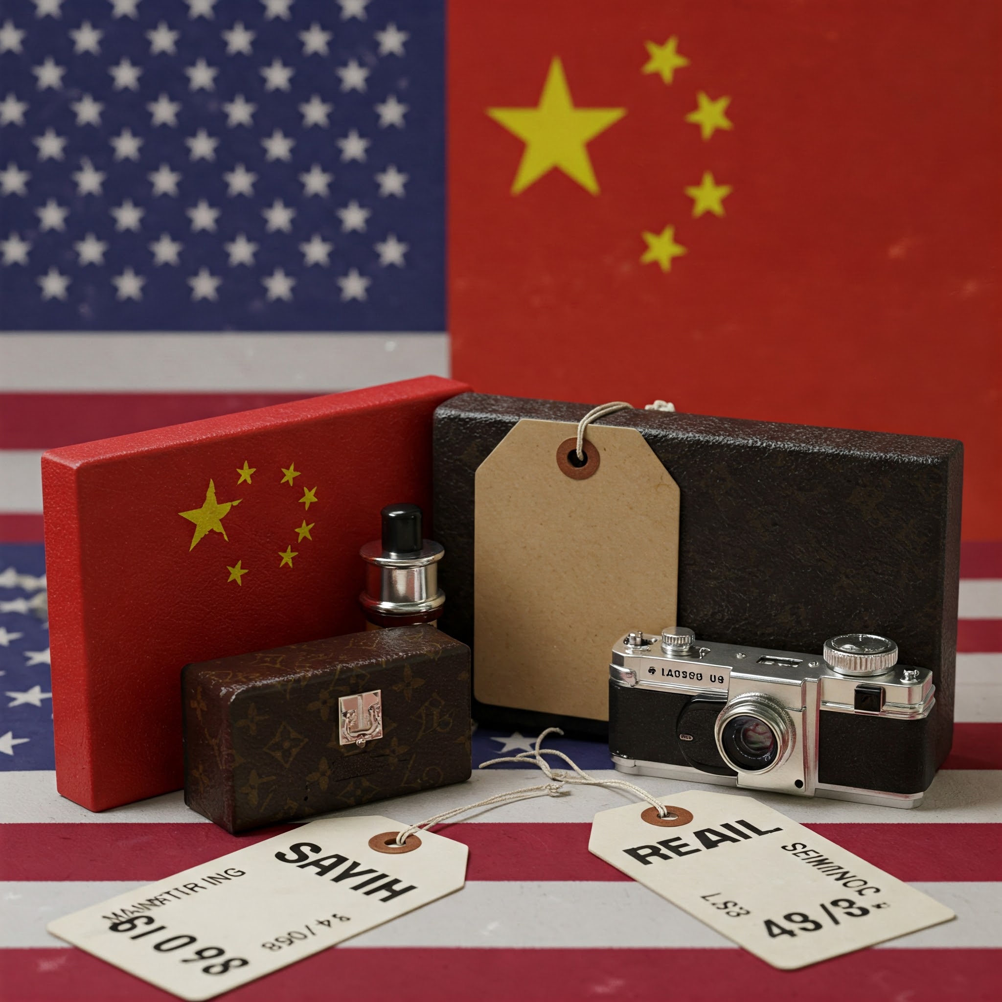 US-China Trade War, China Manufacturing, Luxury Goods, Production Costs, Brand Equity, Tariffs, Economic Conflict, Geo-economics, Consumer Perception, OEM, Branding Manipulation, Economic Warfare, Cost Transparency, Luxury Market, Global Trade, Supply Chain, US-China Relations