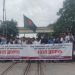 Rabindra University students block rail line